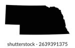 Minimalist black outline vector map of Nebraska state