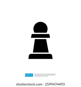 Minimalist black pawn piece silhouette representing strategy and intellect in classical board games showcasing competitive play and timeless game design concepts.
