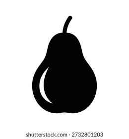 Minimalista pera negra aislada Ilustración vectorial de diseño plano arte escalable