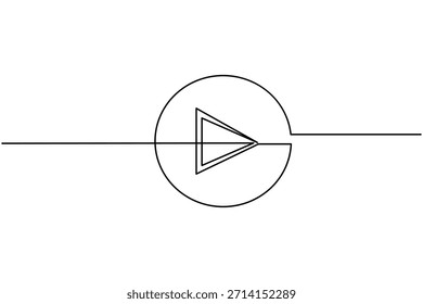 Minimalist black play button icon on white background, vector illustration, modern concept