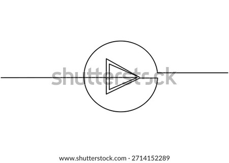 Minimalist black play button icon on white background, vector illustration, modern concept