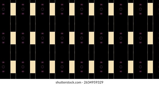Patrón de tarjeta de juego negro minimalista con acentos beige y púrpura