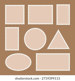 Minimalista Marco de sello postal negro con borde en zigzag