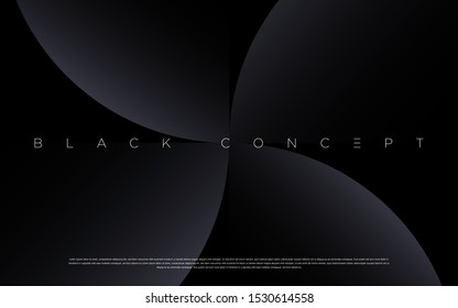 Minimalist black premium abstract background with luxury dark gradient geometric elements. Rich background for exclusive design. - Vector