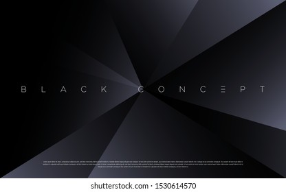 Minimalist black premium abstract background with luxury dark gradient geometric elements. Rich background for exclusive design. - Vector