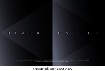 Minimalist black premium abstract background with luxury dark gradient geometric elements. Rich background for exclusive design. - Vector