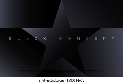 Minimalist black premium abstract background with luxury dark gradient geometric elements. Rich background for exclusive design. - Vector