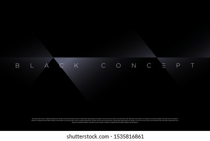 Minimalist black premium abstract background with luxury dark geometric elements. Exclusive wallpaper design for poster, brochure, presentation, website etc. - Vector EPS