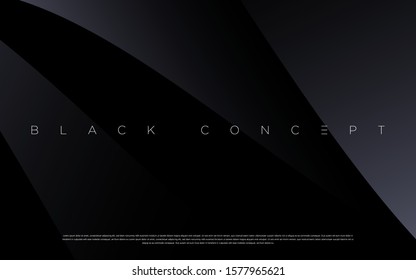 Minimalist black premium abstract background with luxury dark geometric elements. Exclusive wallpaper design for poster, brochure, presentation, website etc. - Vector EPS