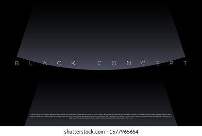 Minimalist black premium abstract background with luxury dark geometric elements. Exclusive wallpaper design for poster, brochure, presentation, website etc. - Vector EPS