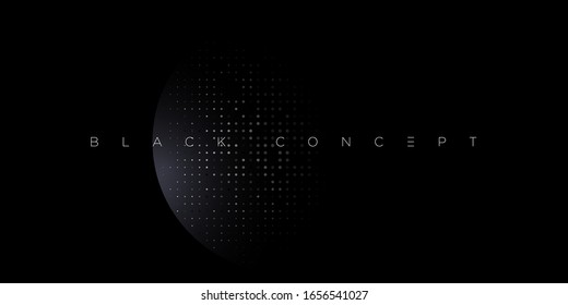 Minimalist black premium abstract background with luxury dark geometric elements. Exclusive wallpaper design for poster, brochure, presentation, website, banner etc. - Vector EPS