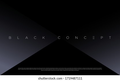 Minimalist black premium abstract background with luxury dark geometric elements. Exclusive wallpaper design for poster, brochure, presentation, website etc. - Vector EPS