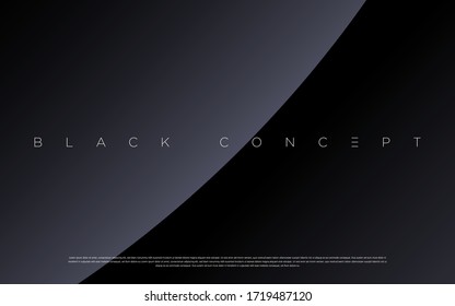 Minimalist black premium abstract background with luxury dark geometric elements. Exclusive wallpaper design for poster, brochure, presentation, website etc. - Vector EPS