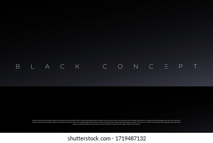 Minimalist black premium abstract background with luxury dark geometric elements. Exclusive wallpaper design for poster, brochure, presentation, website etc. - Vector EPS