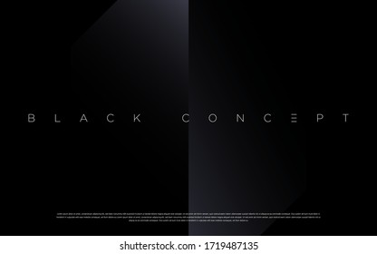 Minimalist black premium abstract background with luxury dark geometric elements. Exclusive wallpaper design for poster, brochure, presentation, website etc. - Vector EPS