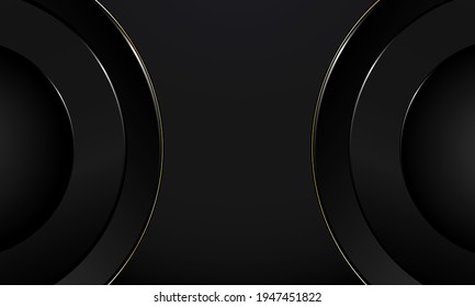 Fondo abstracto minimalista negro premium con elementos geométricos de gradiente oscuro de lujo. Fondo rico para el diseño exclusivo.