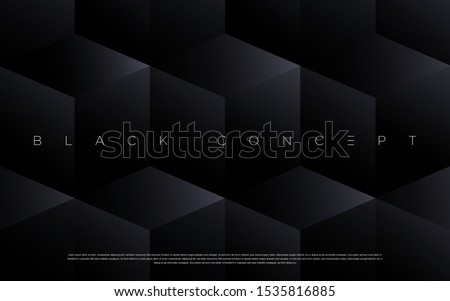 Minimalist black premium abstract background with luxury dark geometric elements. Exclusive wallpaper design for poster, brochure, presentation, website etc. - Vector EPS