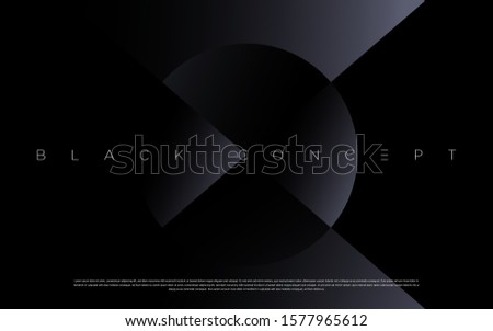 Minimalist black premium abstract background with luxury dark geometric elements. Exclusive wallpaper design for poster, brochure, presentation, website etc. - Vector EPS