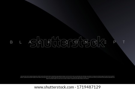Minimalist black premium abstract background with luxury dark geometric elements. Exclusive wallpaper design for poster, brochure, presentation, website etc. - Vector EPS