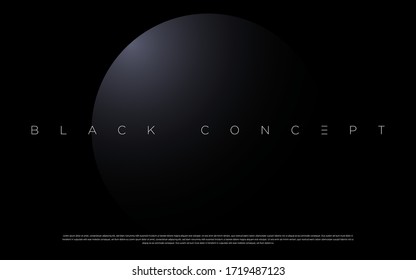 Minimalist black premium abstract circle background with luxury dark geometric elements. Exclusive wallpaper design for poster, brochure, presentation, website etc. - Vector EPS