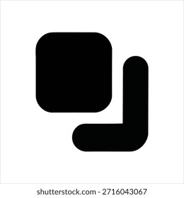 Minimalist black puzzle piece interlocking with square block on clean white background, symbolizing problem-solving, innovation, and design concepts.