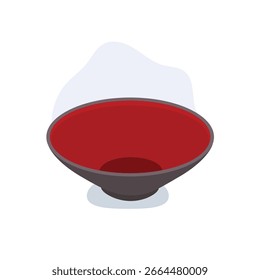 Cuenco de cerámica interior negro y rojo minimalista perfecto para el ajuste de la mesa