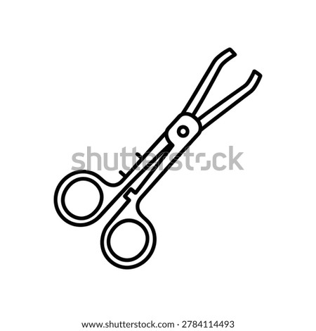 Minimalist black scissors vector illustration, sharp and clean design, ideal for craft, office, and design projects.
