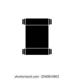 Minimalist black scroll icon, perfect for web design and user interfaces.