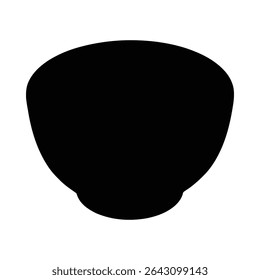 Minimalist black shape illustrating a bowl or vessel against a clean white background