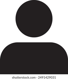 Minimalist black silhouette of abstract figure suitable for icons or logos.