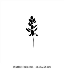 A minimalist black silhouette icon of a bluebonnet, showcasing its clustered blooms, perfect for wildflower and Texas-themed designs.