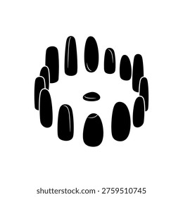 A minimalist black silhouette icon representing Stonehenge, an ancient prehistoric monument, on a white background.