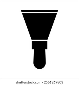 Minimalist black silhouette of a scraper tool, perfect for renovation, painting, or cleaning-related designs.