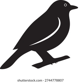 Minimalist black silhouette vector icon of a Victoria Crowned Pigeon perched, facing right, isolated on white background.