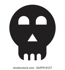 Minimalist Black Skull Icon Design