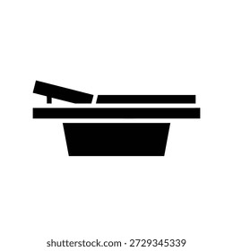 Smartphone negro minimalista que carga inalámbricamente en la Ilustración vectorial del diseño plano del soporte
