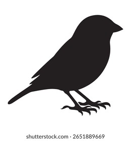  Minimalist Black Sparrow Silhouette Illustration