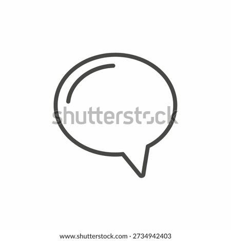 Minimalist black speech bubble icon on white background