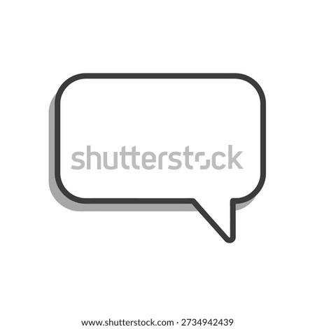 A minimalist black speech bubble icon with a blank space inside
