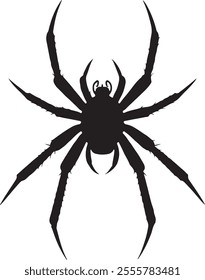 Minimalist Black Spider Silhouette Vector Art for Graphic Designers and Crafters