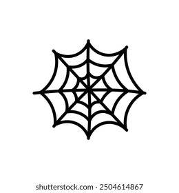 Minimalist Black Spider Web Icon for Halloween