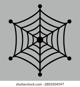 Minimalist black spider web icon with symmetrical web structure halloween silhouette minimalist isolated structure seasonal background backdrop mysterious geometry