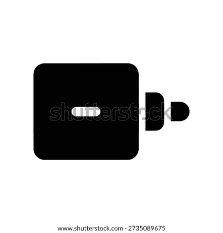 A minimalist black square icon featuring a white minus sign on a clean white background, ideal for UI design.