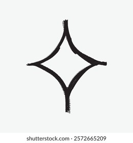 Minimalist black star symbol, isolated vector. Simple, elegant design with clean lines. Perfect for modern, artistic projects or logos. Simple black line art doodle vector.