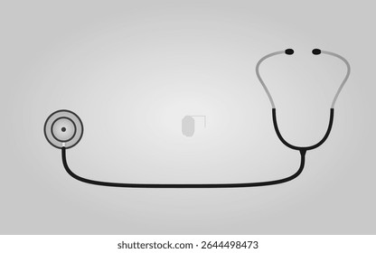 Minimalist Black Stethoscope Illustration on Light Background