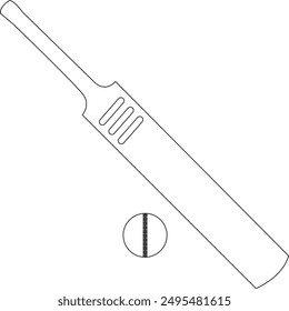 Vector minimalista de golpe negro de un bate de cricket con una pelota. Ideal para Sitios web deportivos, App y Materiales promocionales. Ideal para mejorar los gráficos relacionados con el cricket con un diseño limpio y moderno.