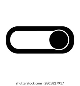 A minimalist black toggle switch graphic is depicted in the off position ready for use