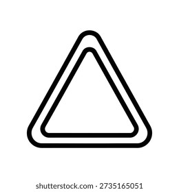A minimalist black triangle icon on a white background, symbolizing caution or alertness.