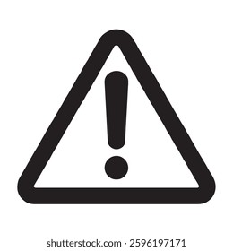 Minimalist black triangle warning sign silhouette. Bold, simple, and impactful design. alert danger hazard caution symbol icon graphic vector illustration security safety 