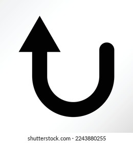 Minimalist black turn back sign